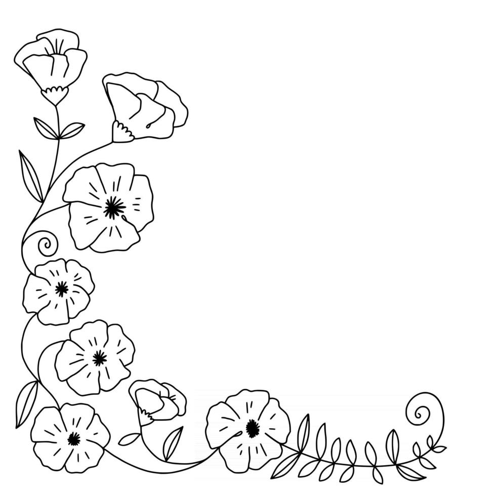 Floral Corner Border Decor vector