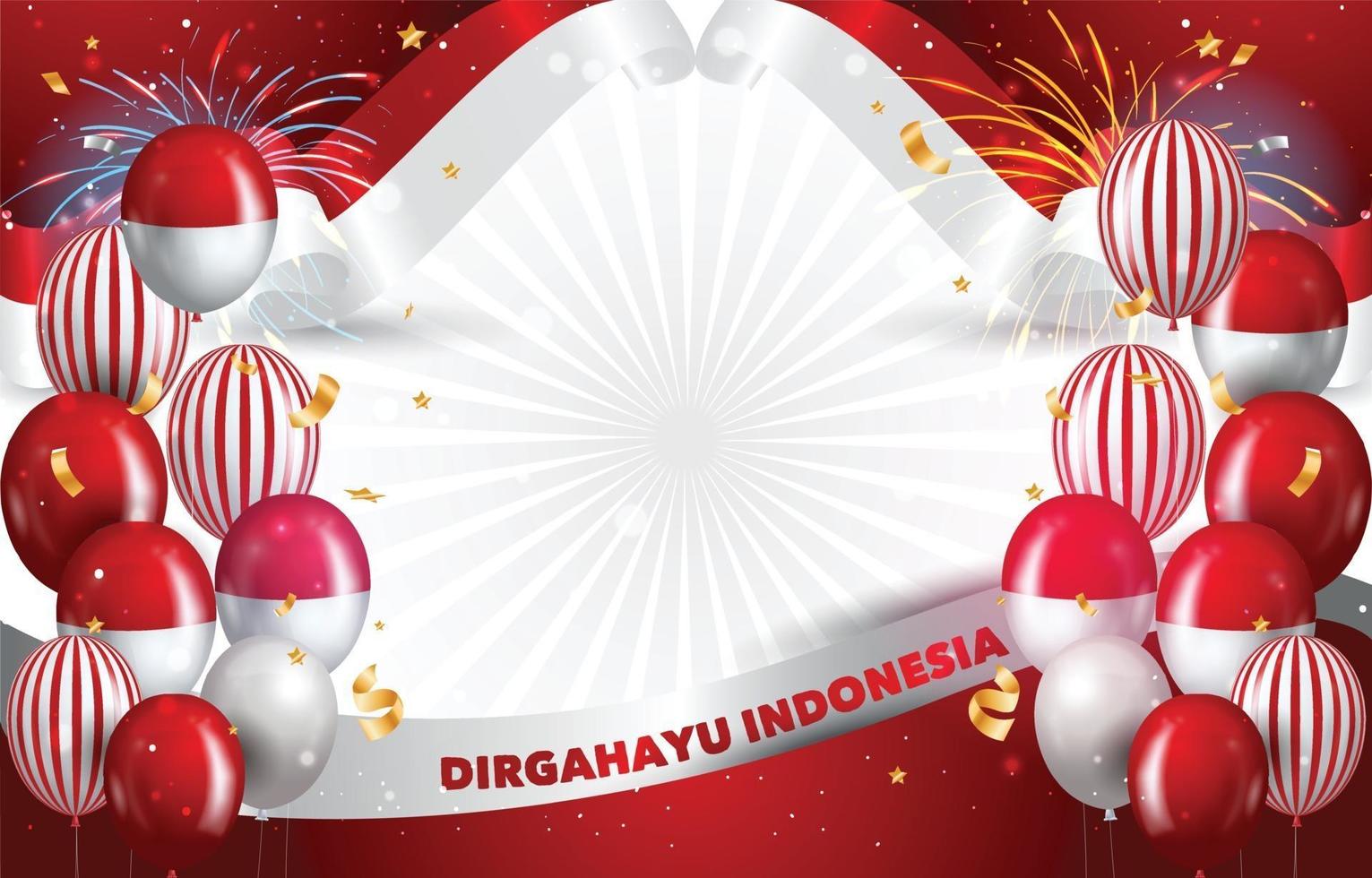 Fondo rojo y blanco para el día de la independencia de Indonesia. vector