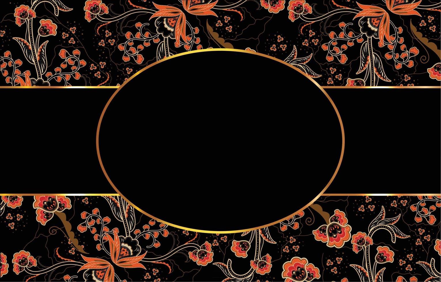 Elegant Batik with Shades of Black and Orange vector