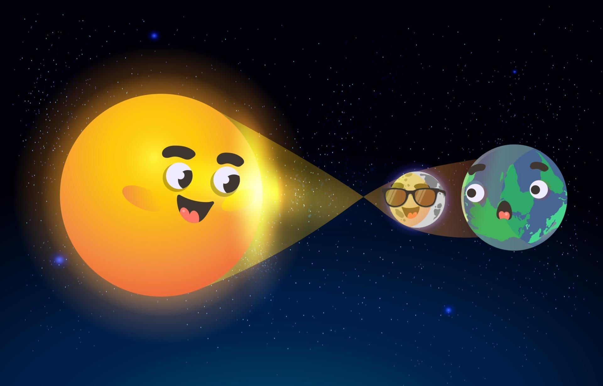 Funny Solar Eclipse 2823373 Vector Art at Vecteezy