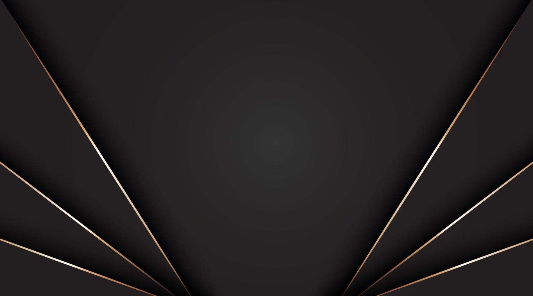 Black abstract background with golden line vector