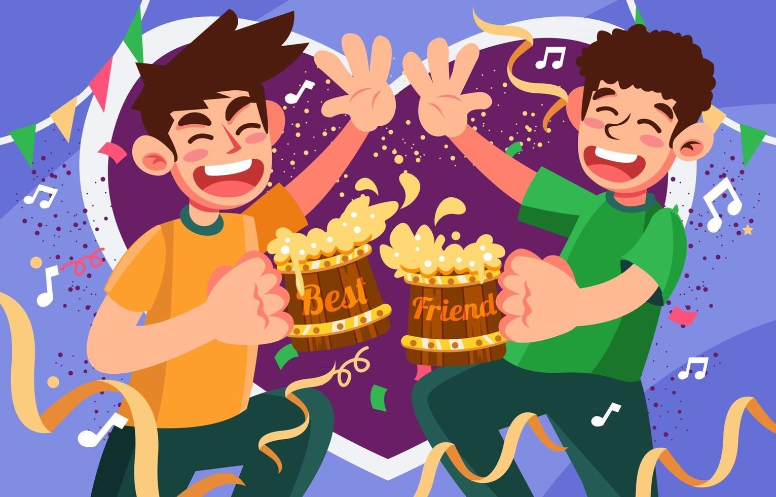 Cheers with Best Friend vector