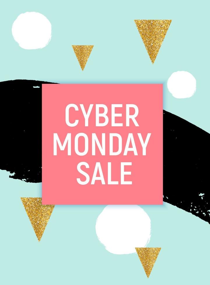 Cyber Monday Background Sale Concept. Vector Illustration