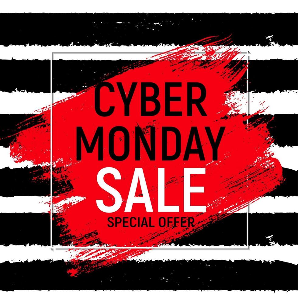 Cyber Monday Background Sale Concept. Vector Illustration