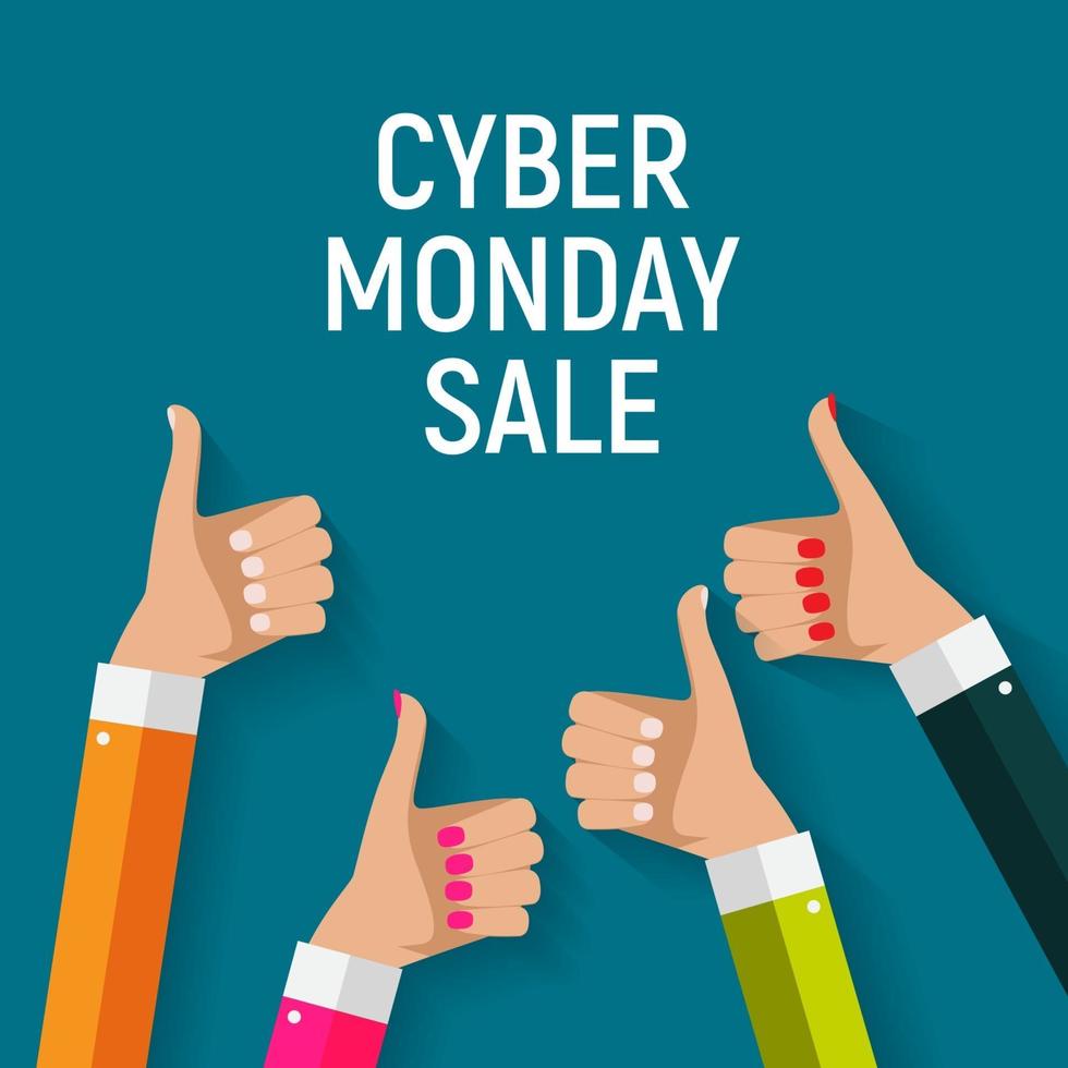 Cyber Monday Background Sale Concept. Vector Illustration