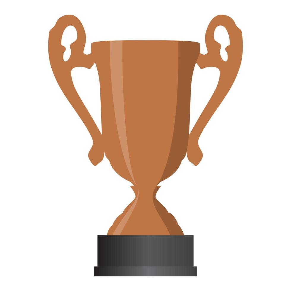 Bronze cup winner third place on white background. Vector Illustration.