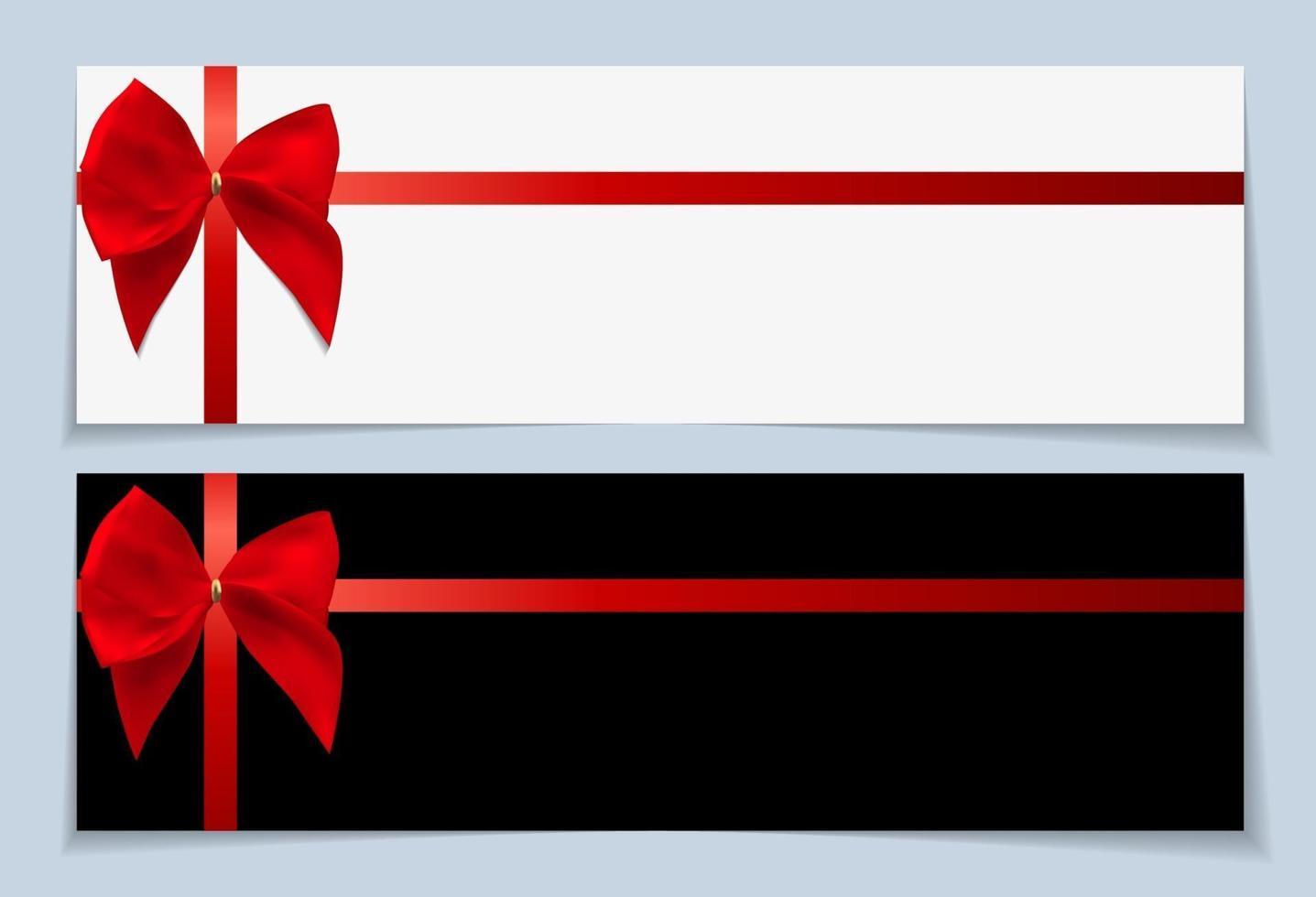 plantilla de tarjeta de regalo en blanco con lazo y cinta. ilustración vectorial para su negocio vector