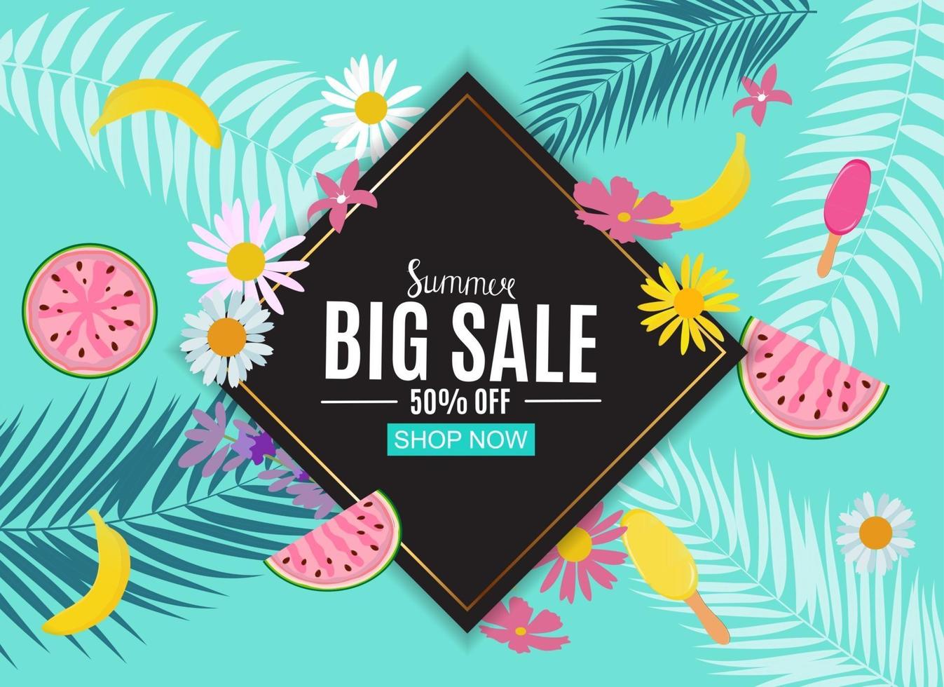 Summer Sale Abstract Banner Background Vector Illustration