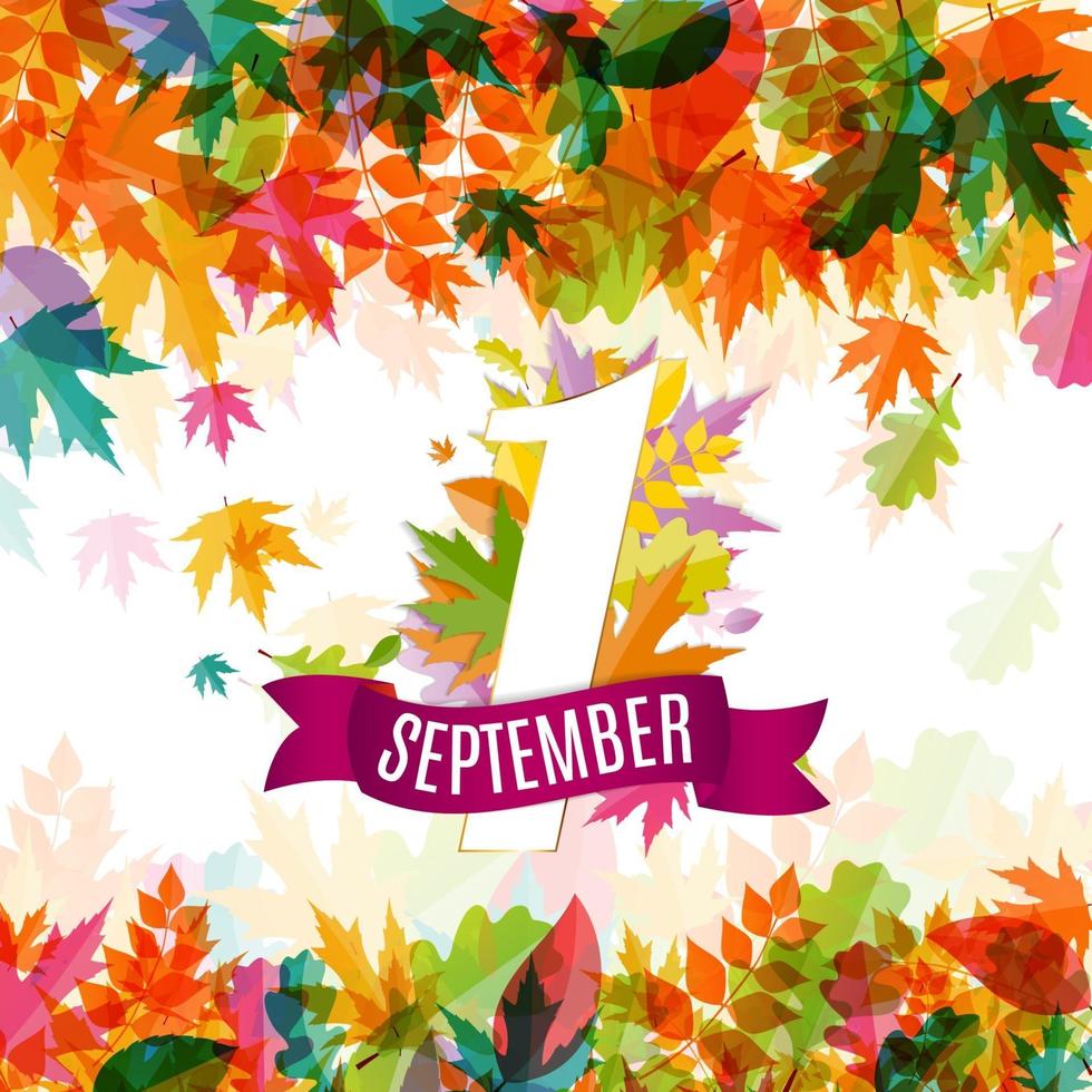 First 1 September Template Vector Illustration