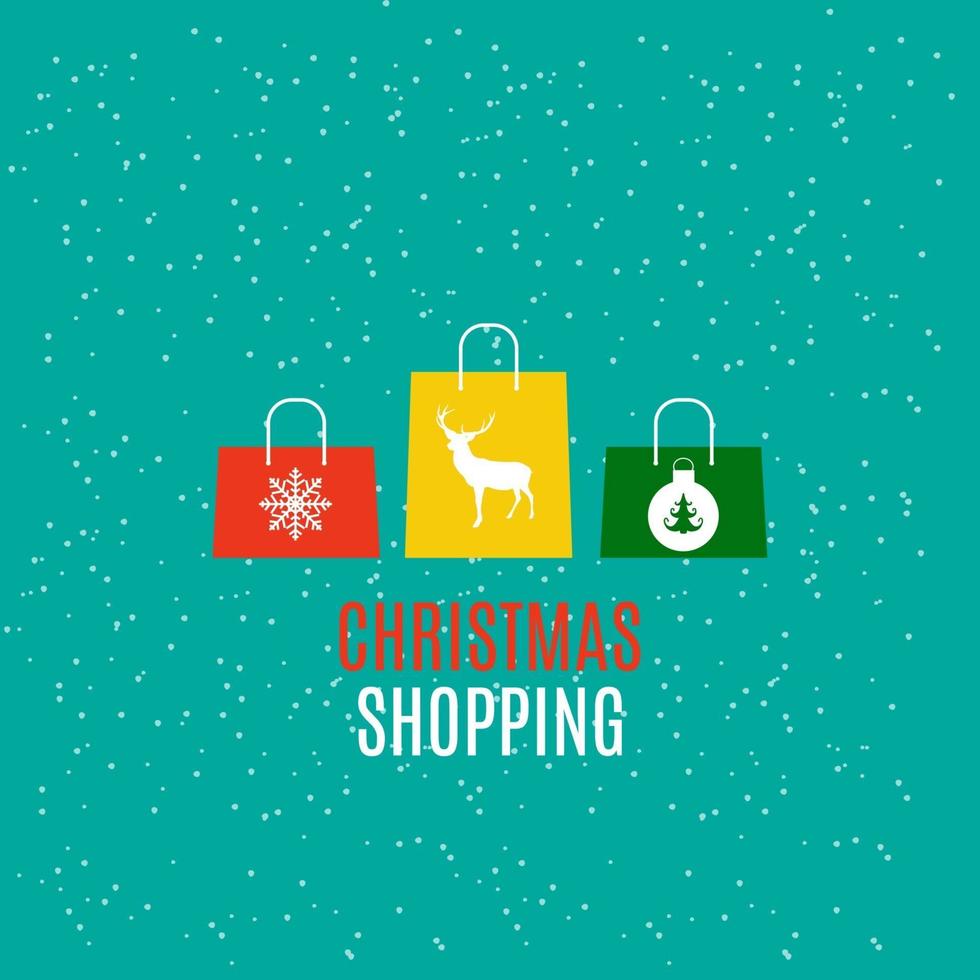 Fondo de diseño de bolsa de compras de Navidad. ilustración vectorial vector