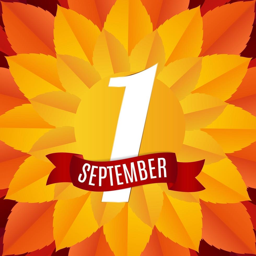 First 1 September Template Vector Illustration