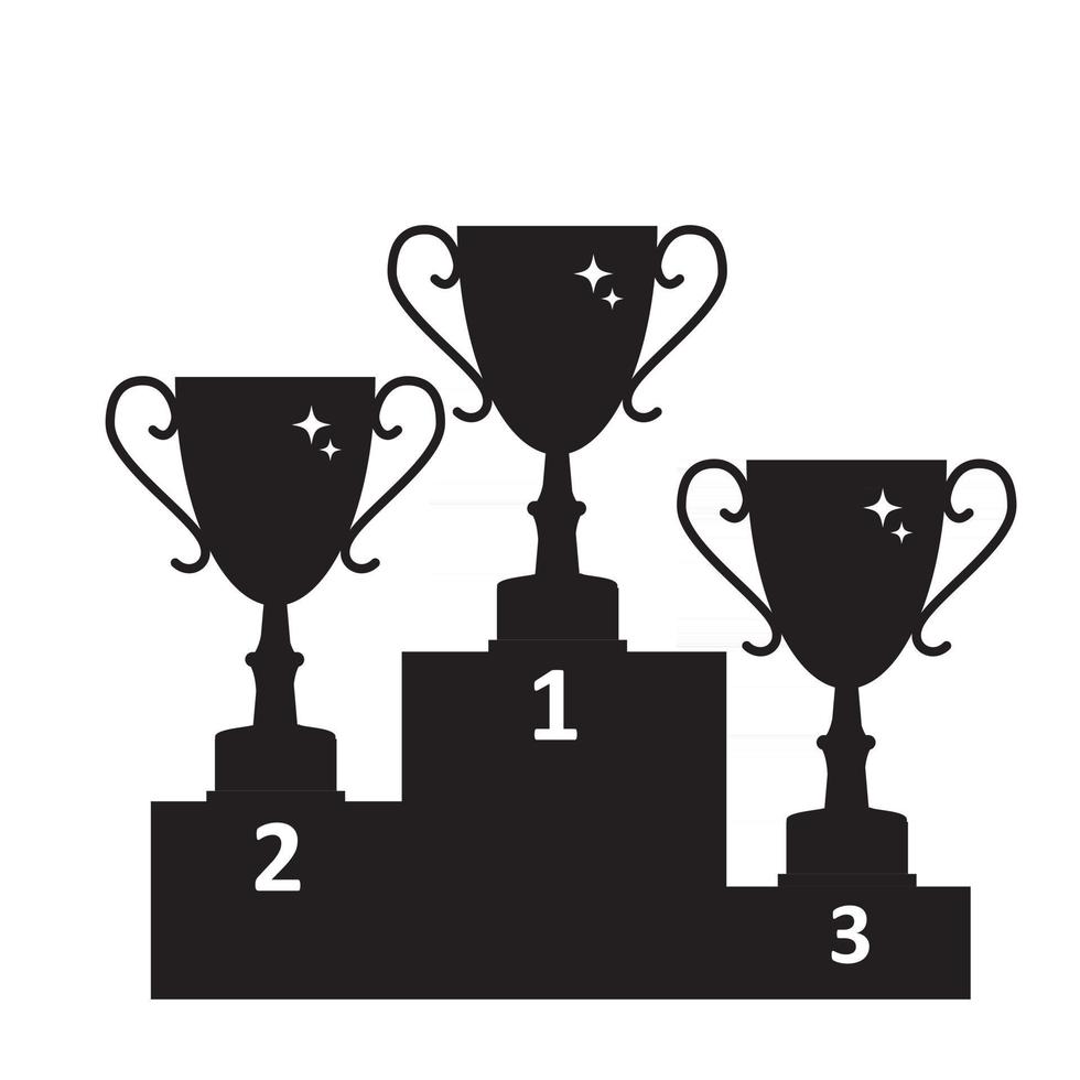 Concept on Success. Gold Trophy Cup Award Icon. Vector Illustration