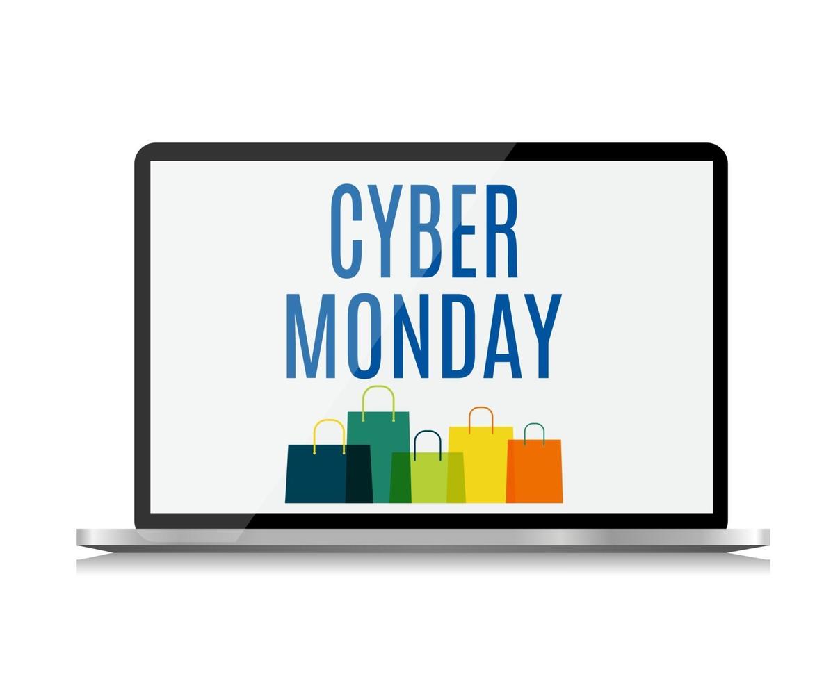 Cyber Monday Background Sale Concept. Vector Illustration