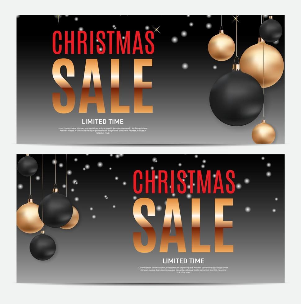 Christmas and New Year Sale Gift Voucher, Discount Coupon Template Vector Illustration