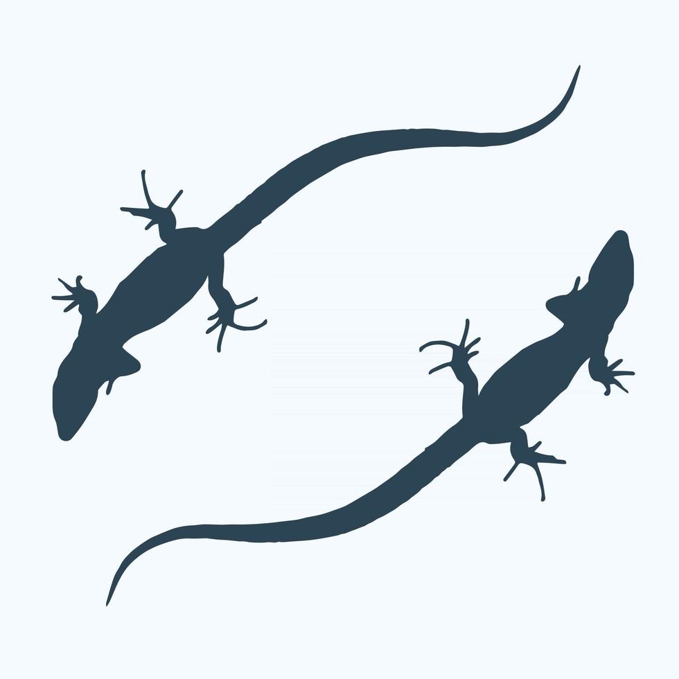 Silhouette of a lizard that creeps. Vector Illustration.