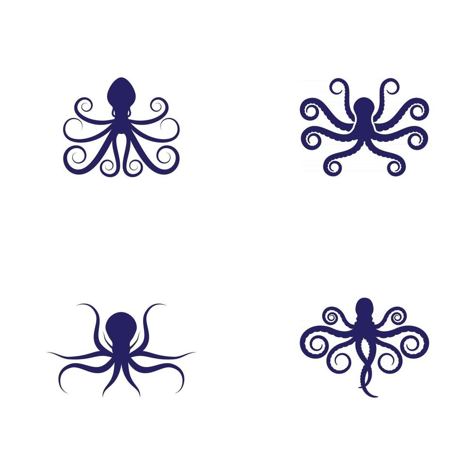 Diseño de ilustración de vector de icono de pulpo