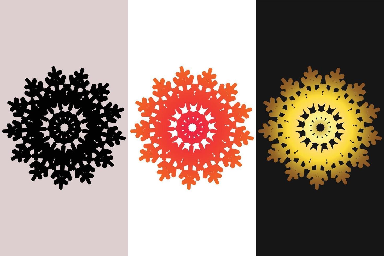 Mandala Decorative And Ornamental Black in white  and Golden Abstract Colorful design Collection vector