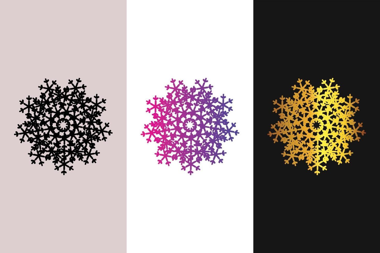 Mandala Decorative And Ornamental Black in white  and Golden Abstract Colorful design Collection vector