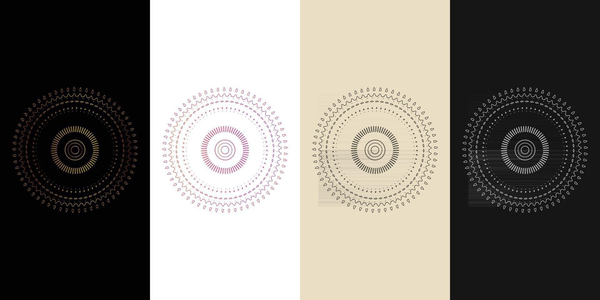 Mandala Decorative And Ornamental Black in white  and Golden Abstract Colorful design Collection vector