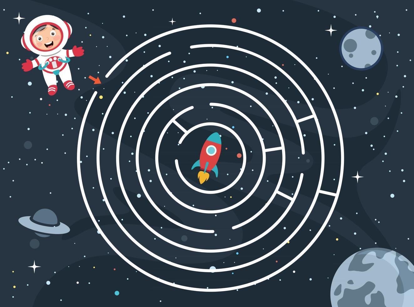Maze Game Illustration For Children vector