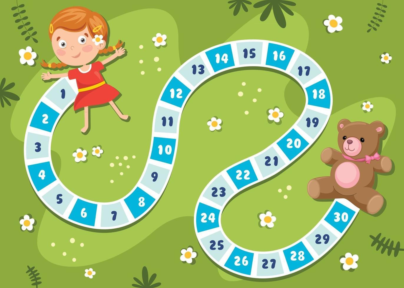 Numbers Boardgame Illustration For Children Education vector