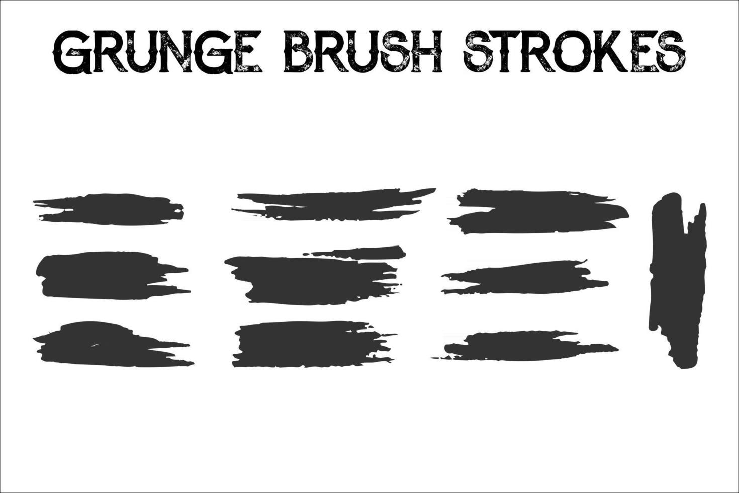 Set of different grunge brush strokes. vector