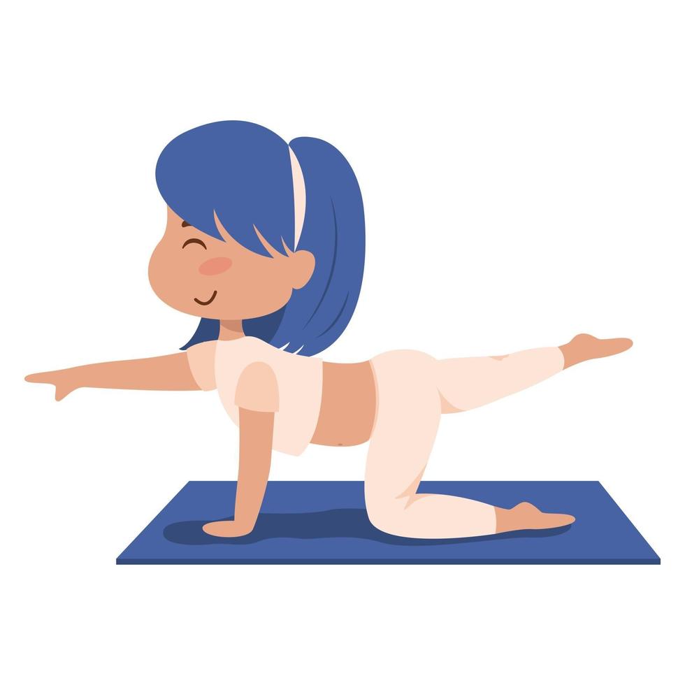 chica haciendo yoga vector