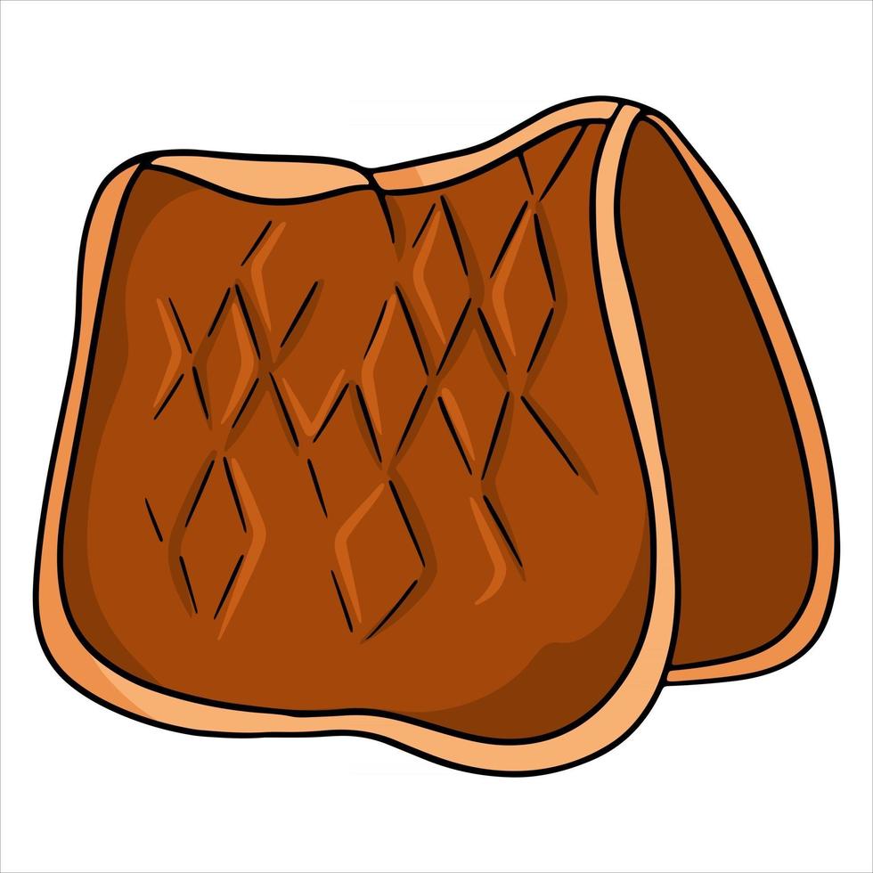 Tela de silla de montar de arnés de caballo para montar ilustración vectorial en estilo de dibujos animados vector