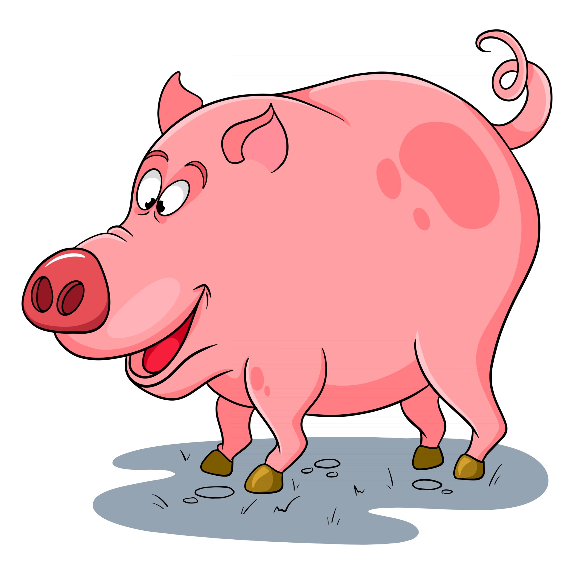 Animal character funny pig in cartoon style 2825280 Vector Art at Vecteezy