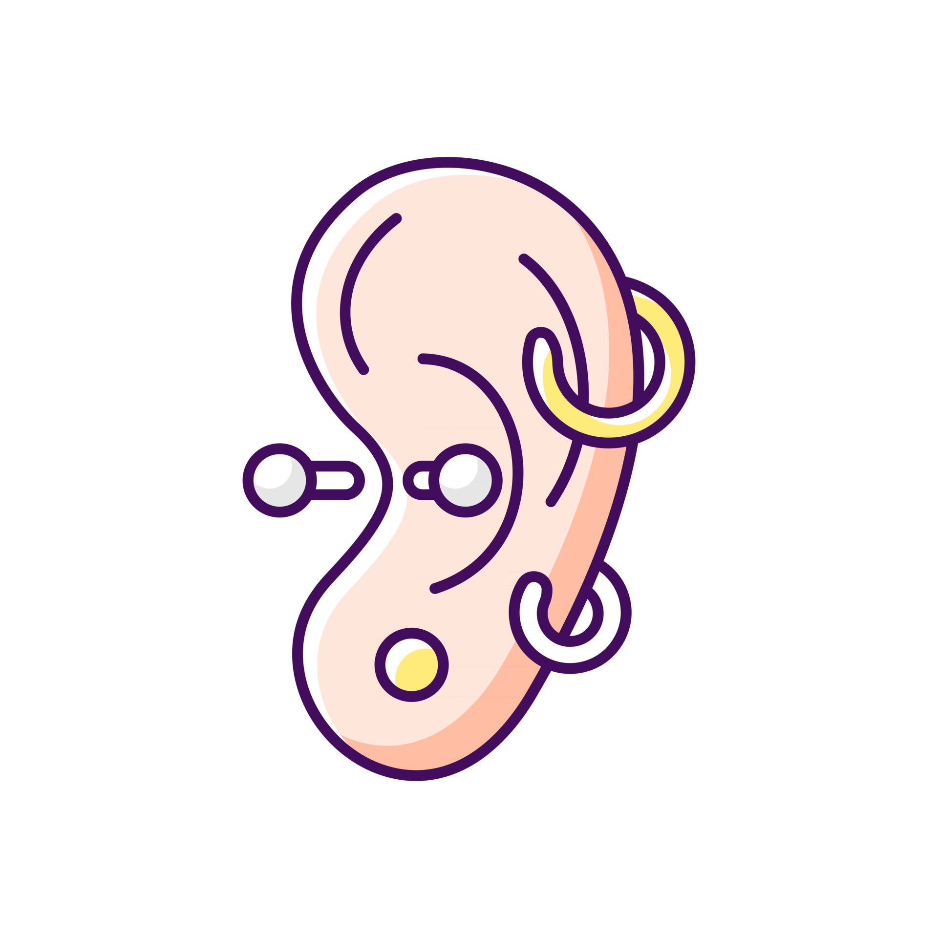 piercing de oreja icono de color rgb. ilustración vectorial aislada