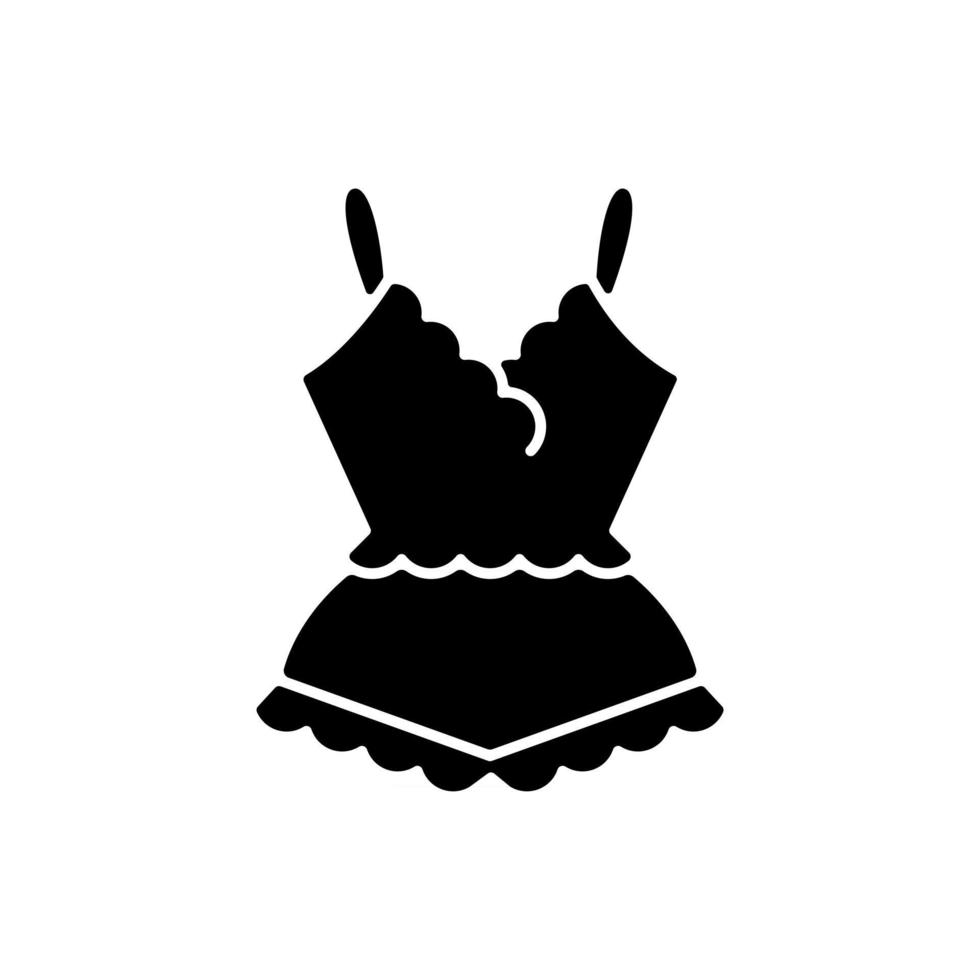 agitación Elucidación Drástico pijama de encaje icono de glifo negro. camisón elegante para damas. ropa de  dormir de moda