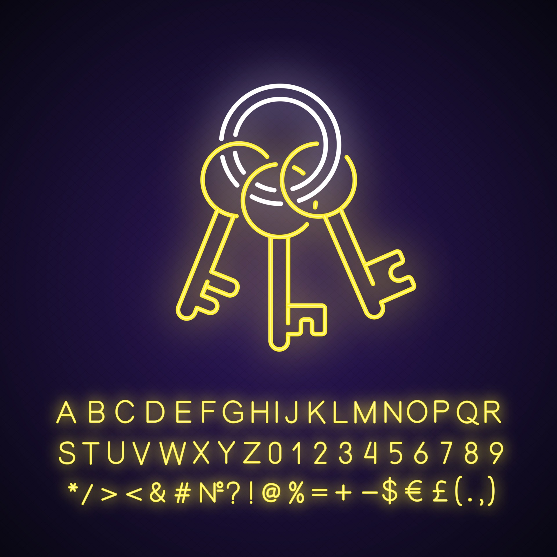 Neon keyring on sale