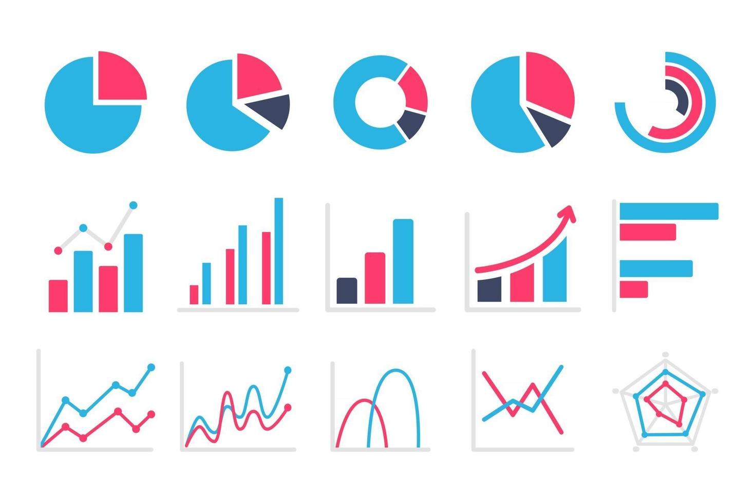 Line graph comparing business performance. Company earnings report concept vector