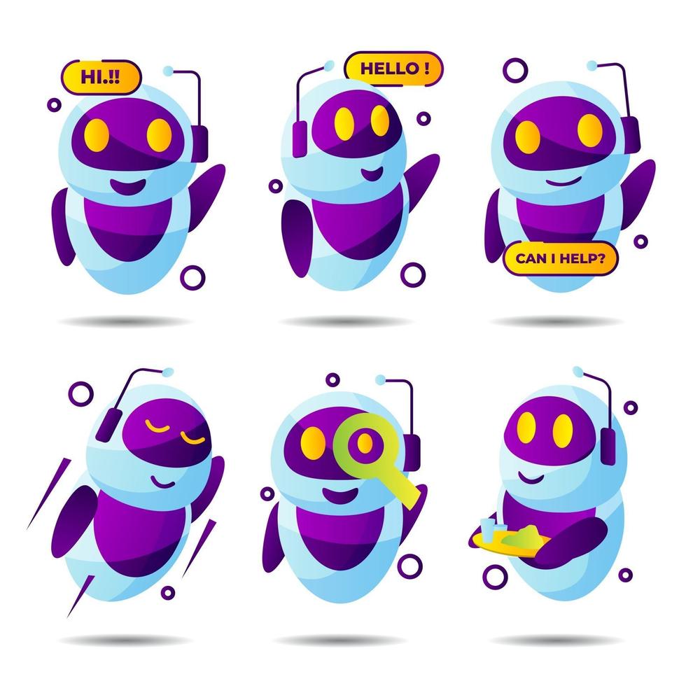 colección de pegatinas de chatbot vector