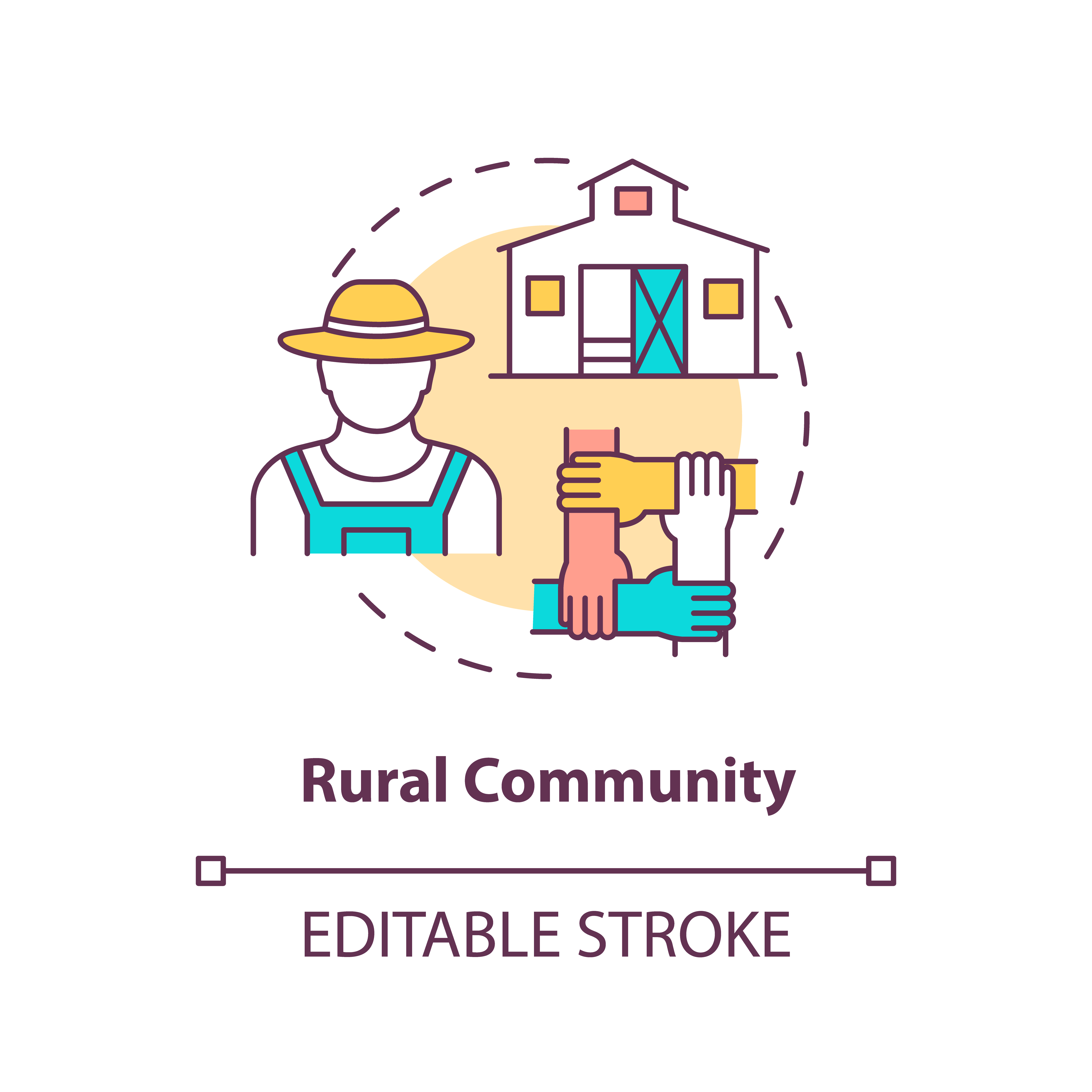 Rural community concept icon. Communities types abstract idea thin line