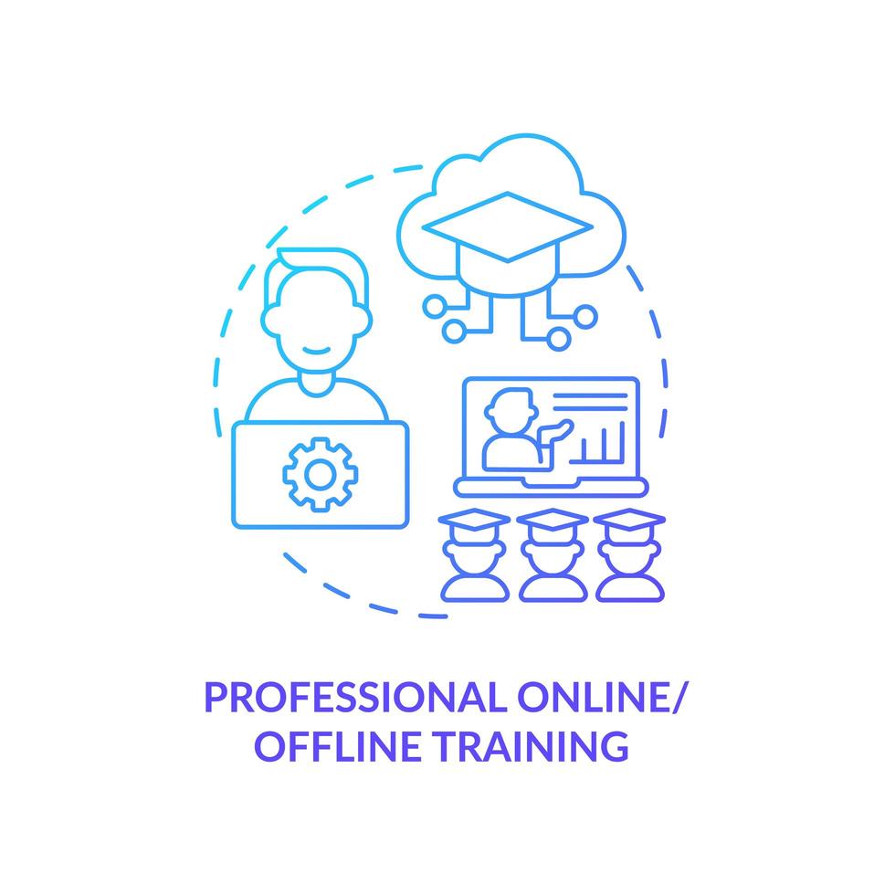 Online, offline training concept icon. Flexible approach abstract idea