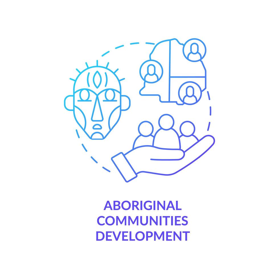 Aboriginal communities development concept icon. Community development abstract idea thin line illustration. Nation-to-nation partnership. High unemployment. Vector isolated outline color drawing