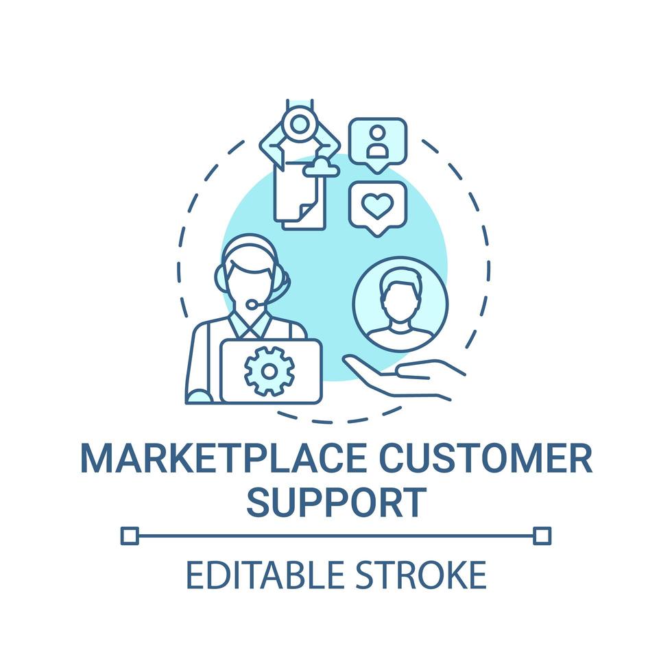 Marketplace customer support concept icon. Choice parameter abstract idea thin line illustration. Provide technical assistance. Good service. Vector isolated outline color drawing. Editable stroke