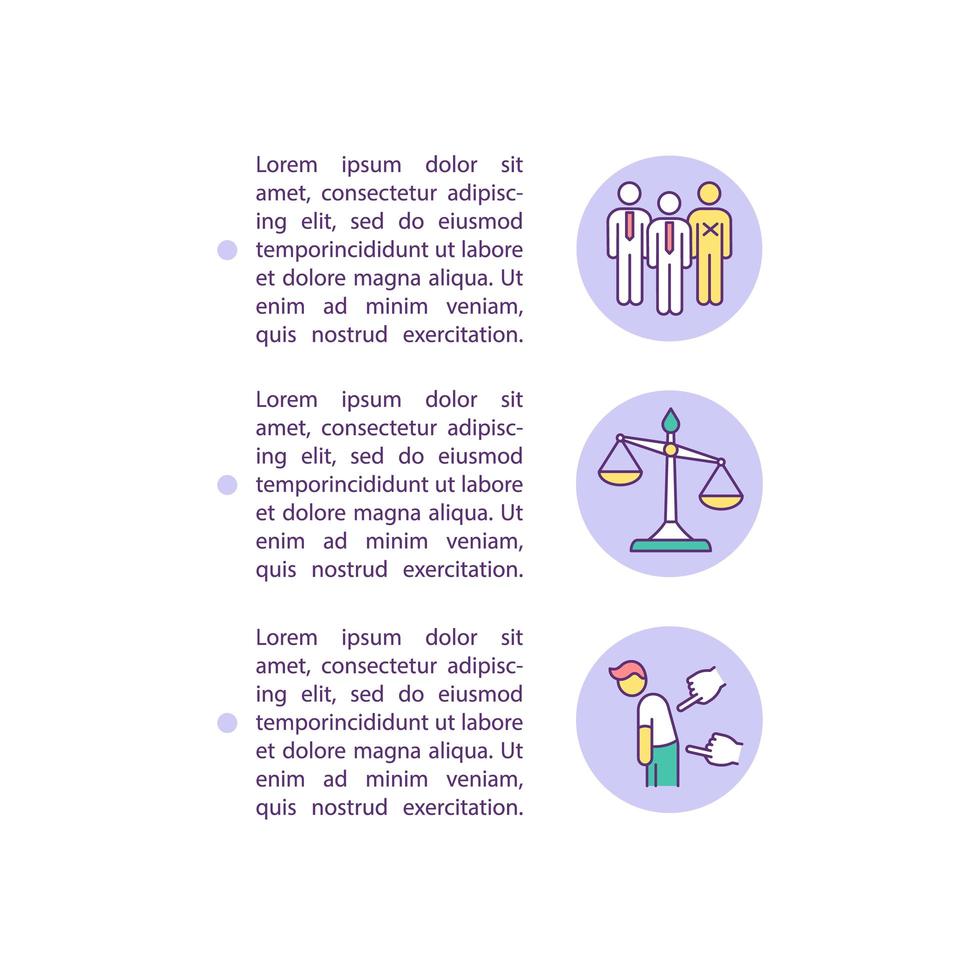 Detecting racism concept line icons with text. PPT page vector template with copy space. Brochure, magazine, newsletter design element. Fighting for social rights linear illustrations on white