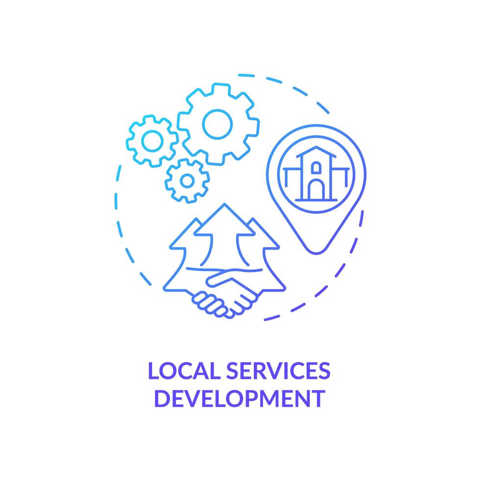 Local services development concept icon. Community change strategy abstract idea thin line illustration. Housing sector management. Community empowerment. Vector isolated outline color drawing