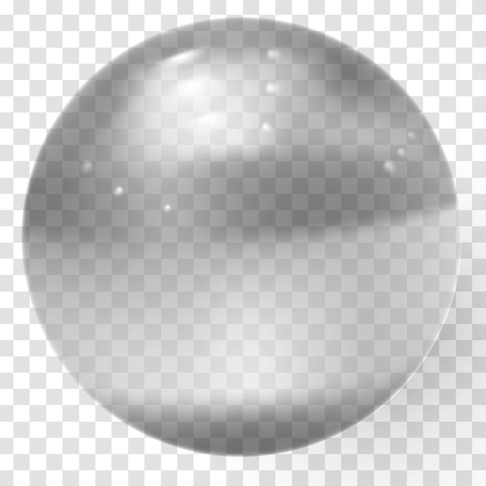 Transparent glass ball Vector glass sphere with shadows