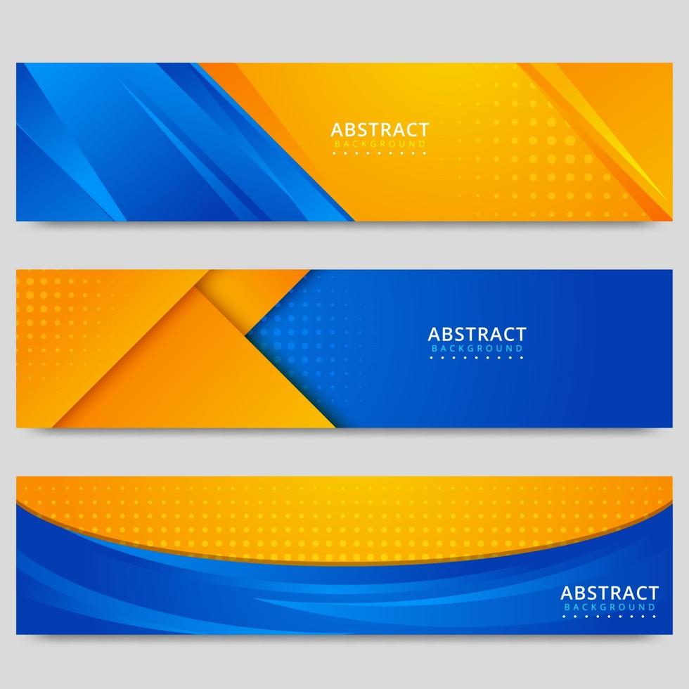 banner de fondo abstracto azul y amarillo vector