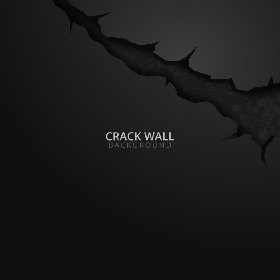 Cracked hole in the wall banner with space for text vector