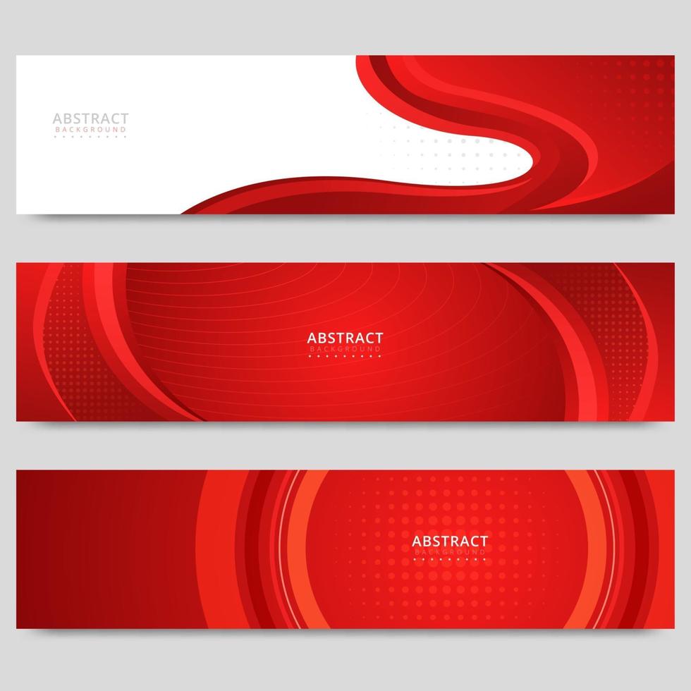 banner de fondo abstracto rojo y blanco vector