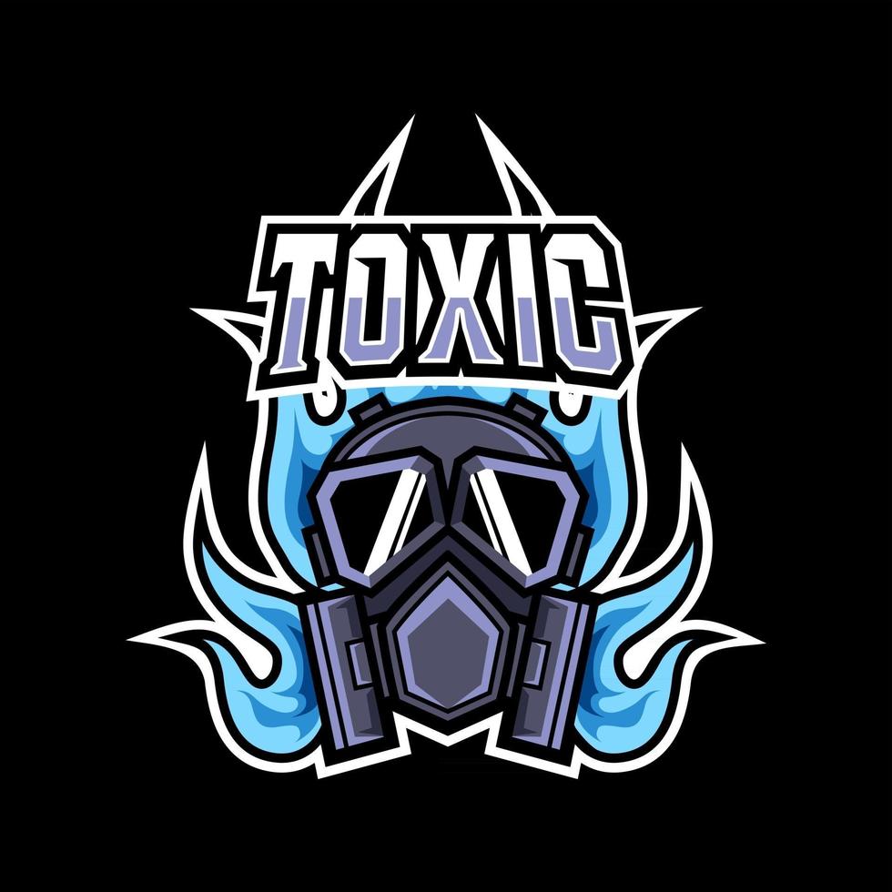 Toxic Mask Fire Mascot Gaming Logo Design For Club Team Squad Vector Art At Vecteezy