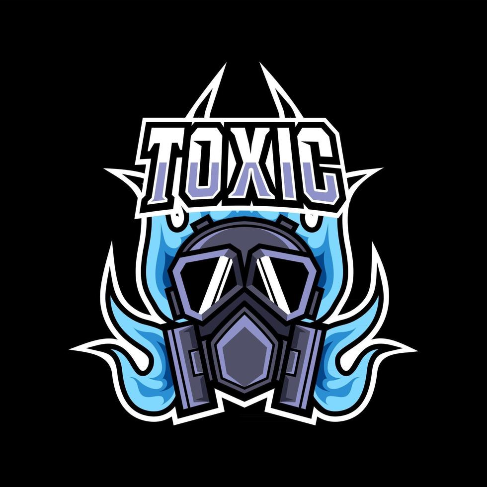 Toxic mask fire mascot gaming logo design for club team squad vector