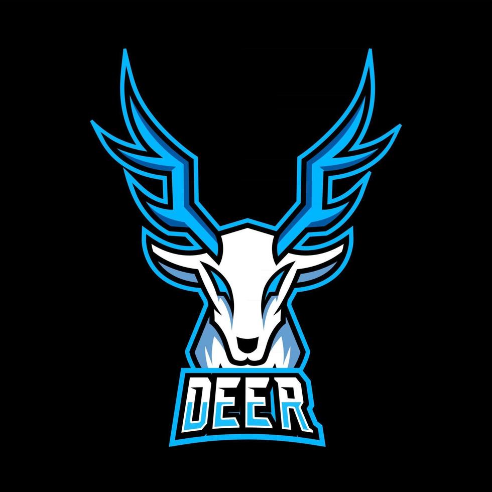 White deer mascot gaming logo design for team, squad game vector