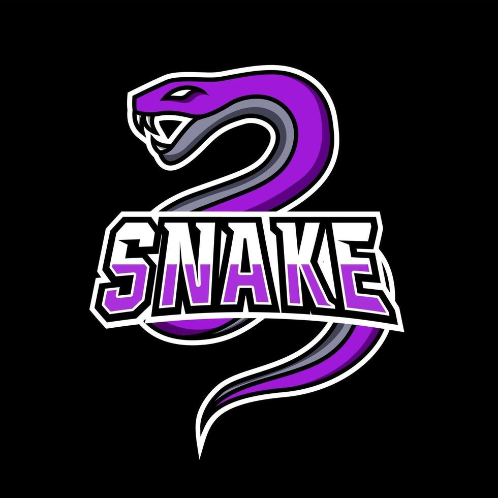 Snake viper mascot gaming logo design vector template