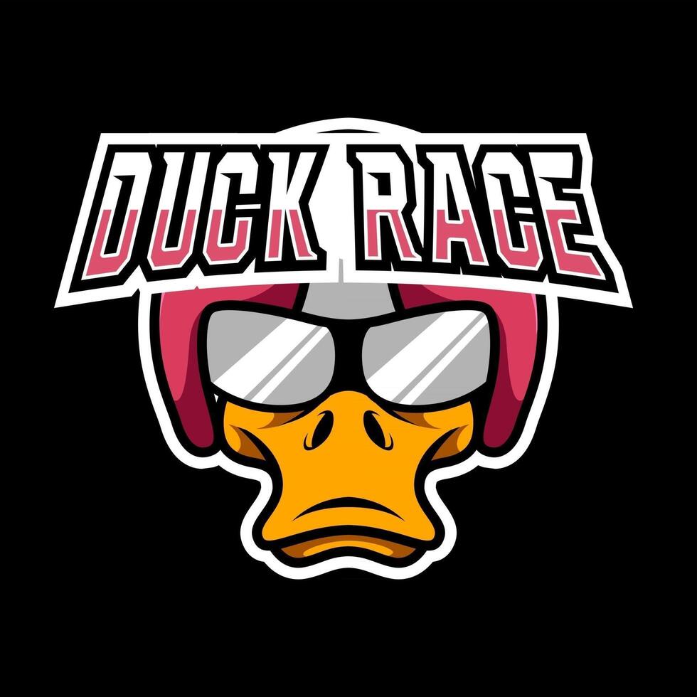 Angry duck rider mascot sport gaming esport logo template for streamer squad team club vector