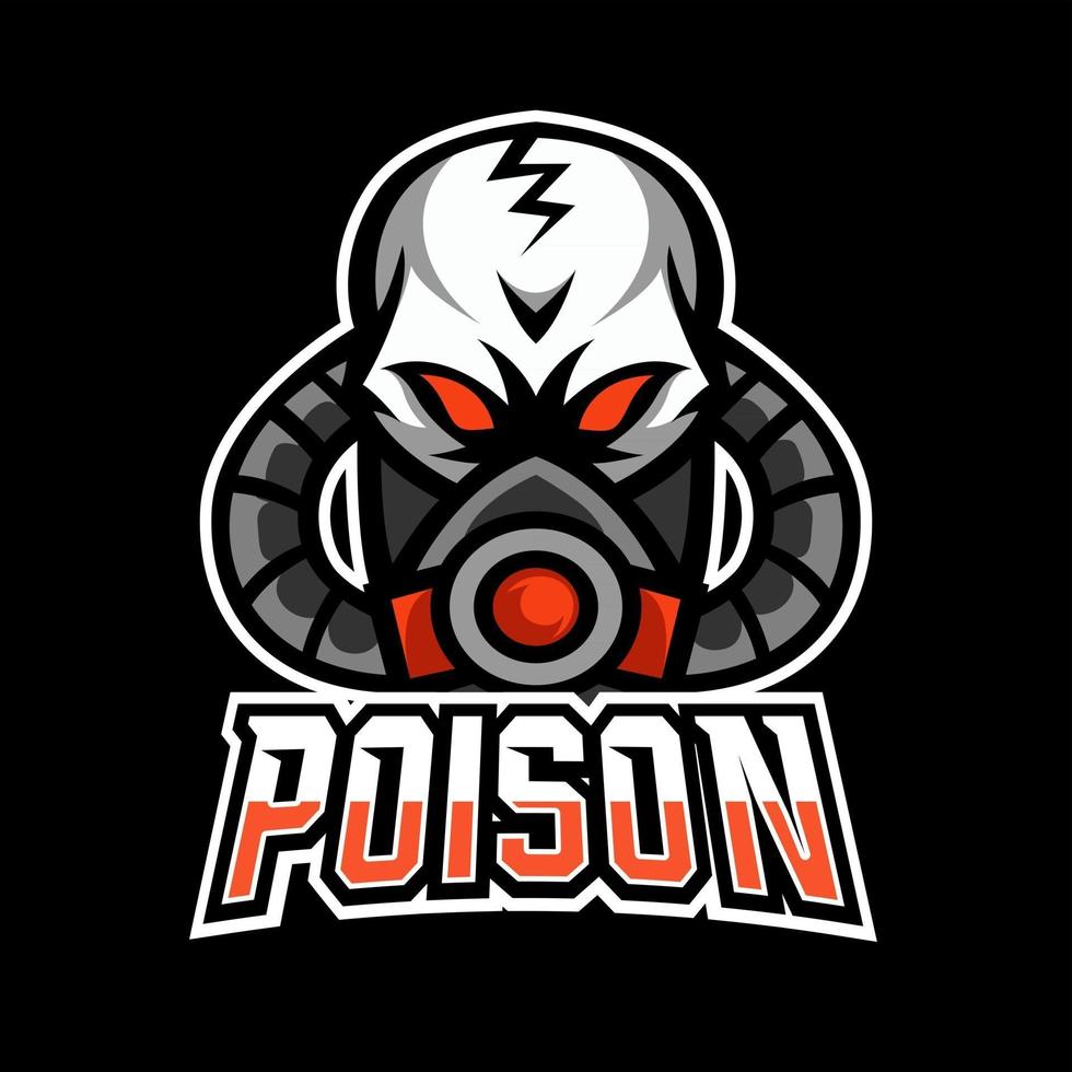 Toxic poison mask sport esport logo template design vector
